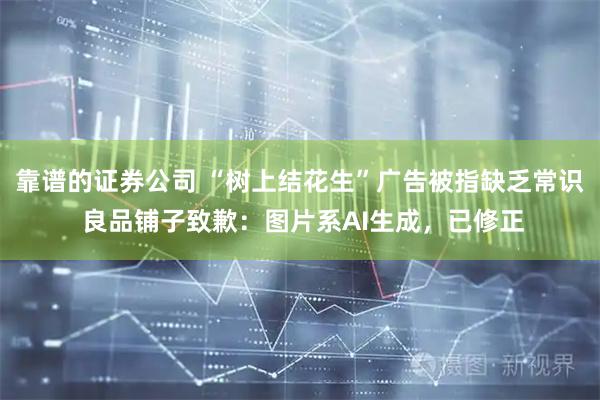 靠谱的证券公司 “树上结花生”广告被指缺乏常识 良品铺子致歉：图片系AI生成，已修正