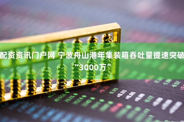 配资资讯门户网 宁波舟山港年集装箱吞吐量提速突破“3000万”